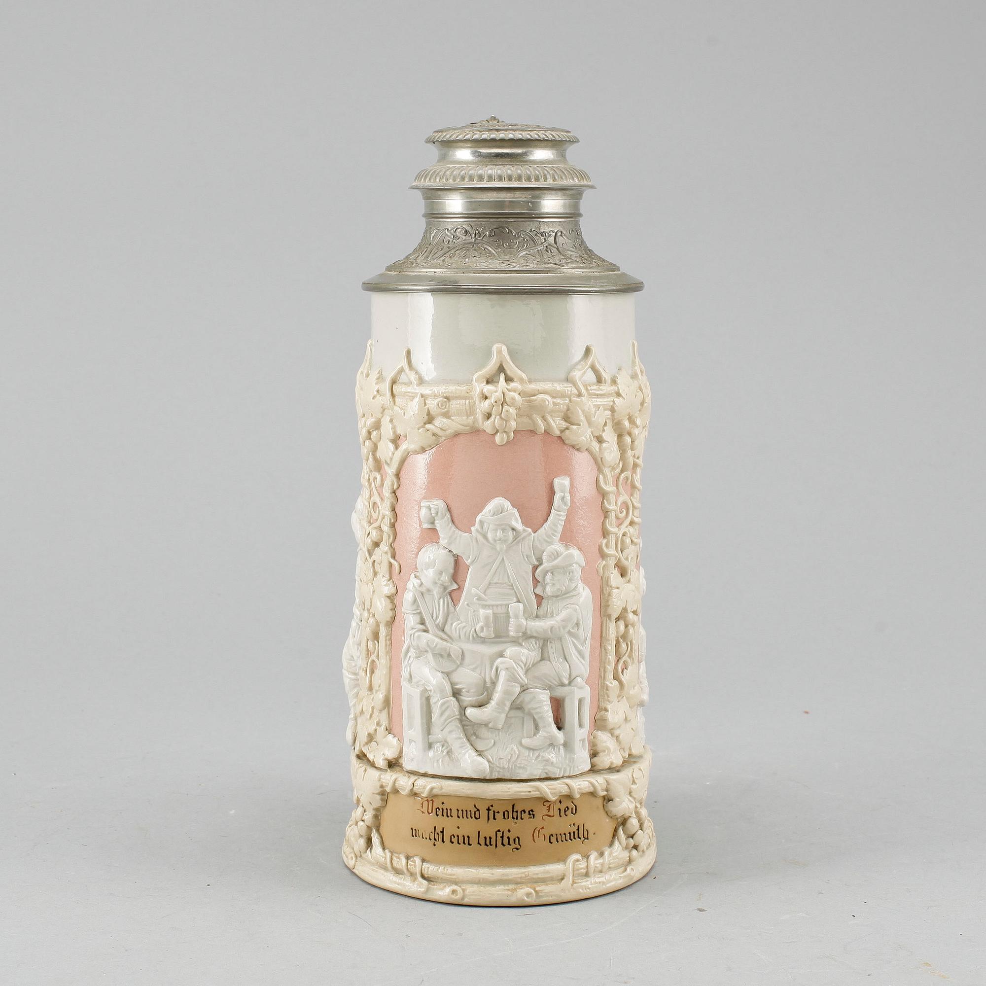 STOP, porslin och tenn, Villeroy & Boch, omkring 1900.