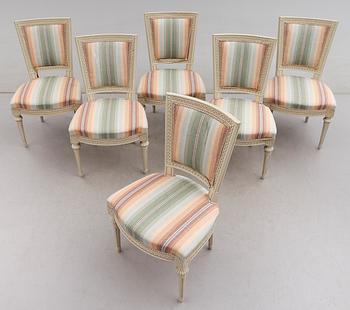 STOLAR, 6 st, gustaviansk stil, 1900-talets andra hälft.