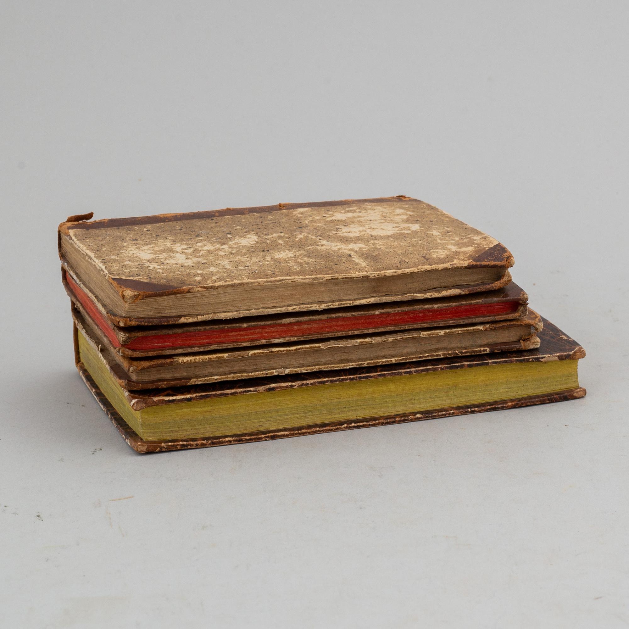 Undervisning & bagateller för folket, fem skrifter i fyra volymer, 1765-1827 (4 vol).