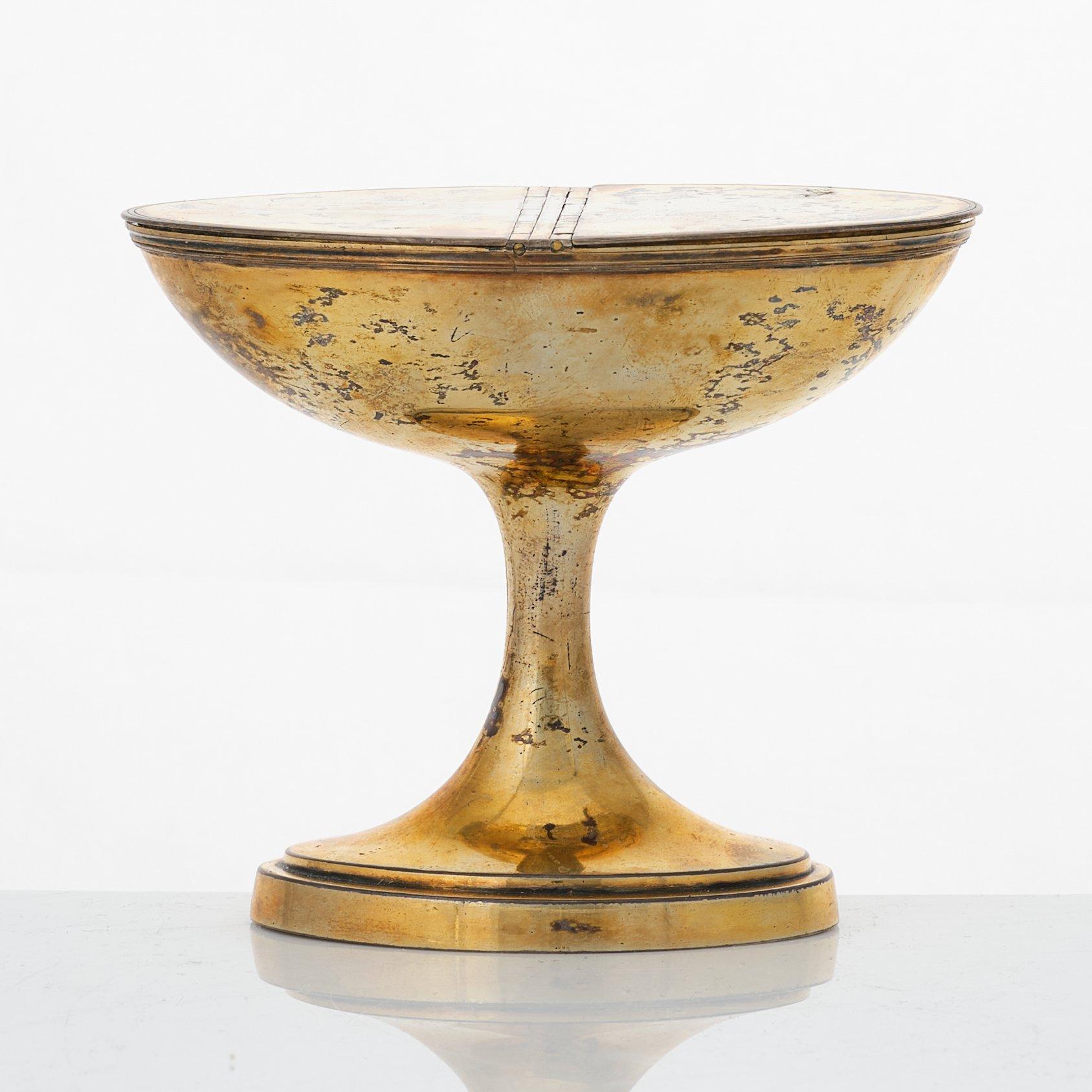 Pehr Zethelius, dubbelt saltkar, förgyllt silver, Stockholm 1807.
