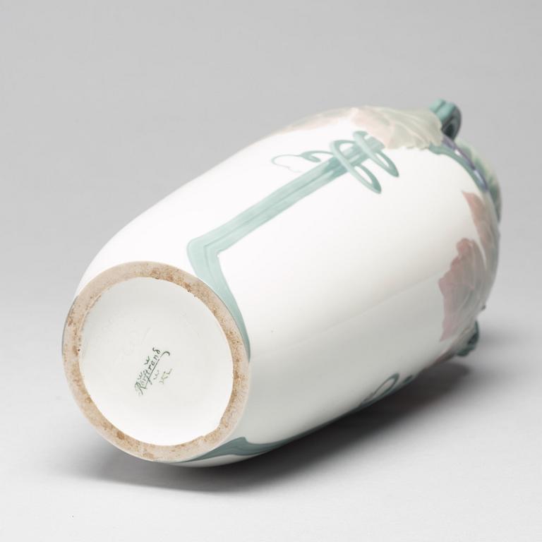 A Karl and Waldemar Lindström Art Nouveau porcealin vase, Rörstrand, Sweden ca 1900.