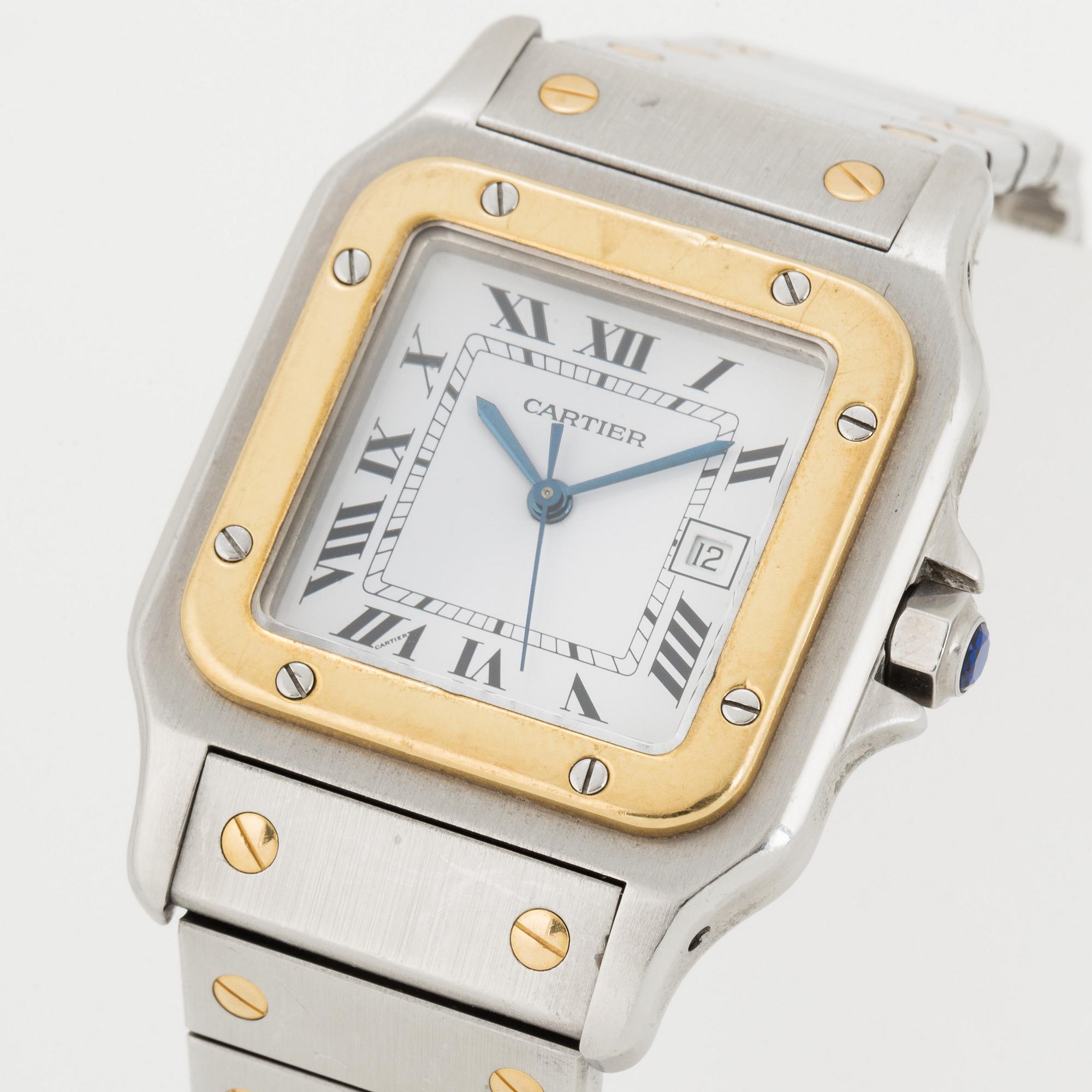 CARTIER, Santos, armbandsur, 29 x 28 (41) mm.