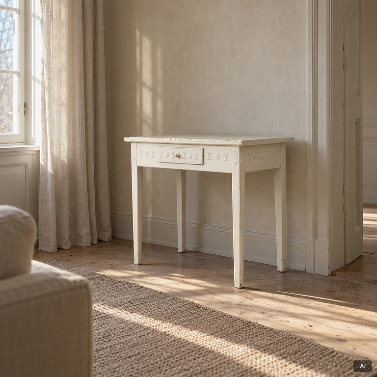Desk with a drawer in the frieze, Late Gustavian style, 19th century.