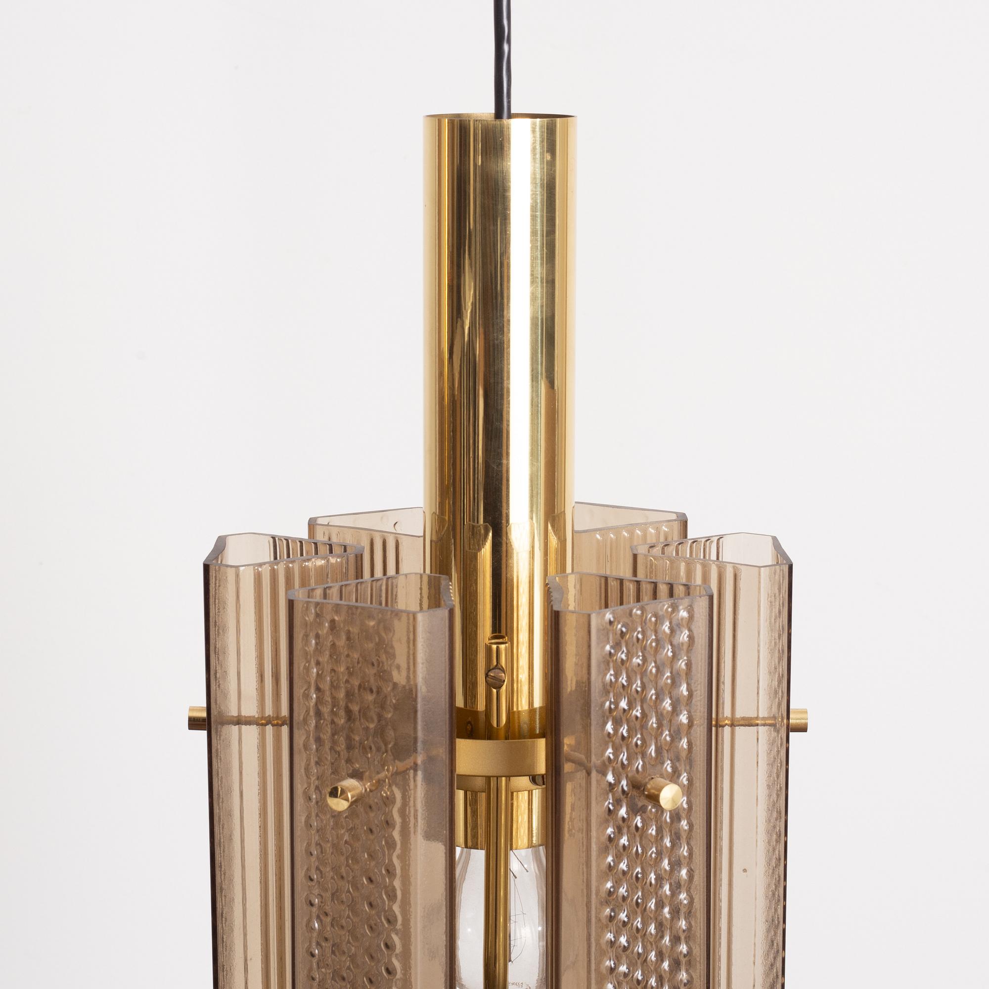 A pair of ceiling lamps, probably Glashütte Limburg, Germany, 1970s.