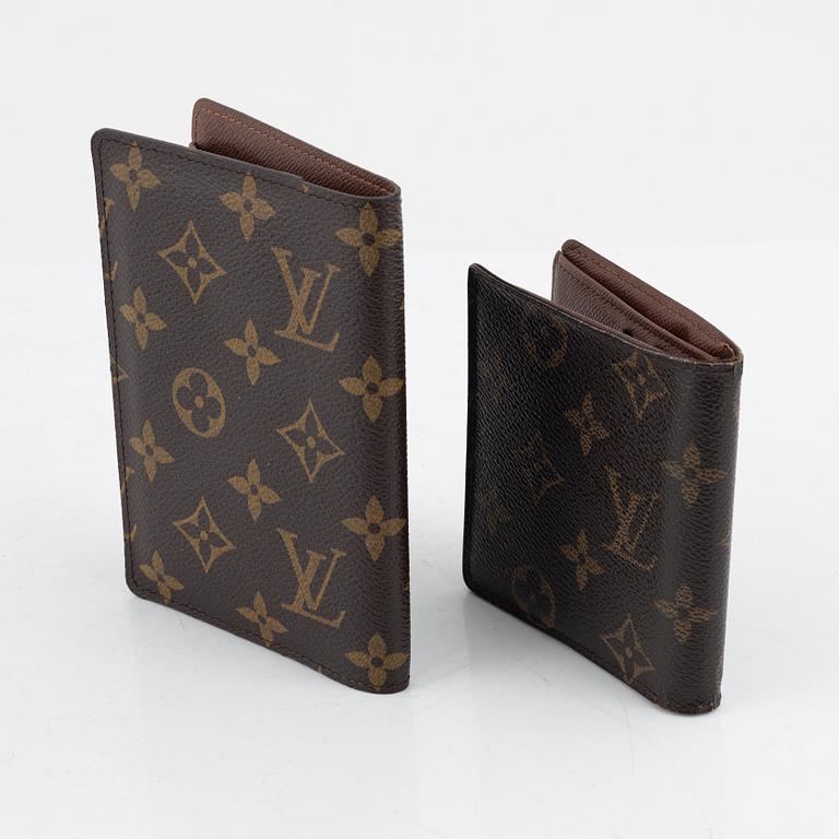 Louis Vuitton, a monogram canvas wallet and passport holder, 2009-11.