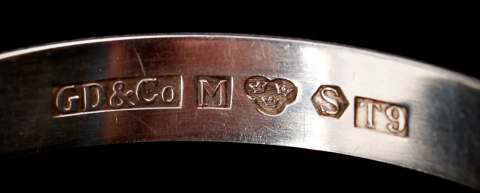 HÄNGE MED KEDJA SAMT ARMRING, silver och bergkristall, GD & Co, 1969.