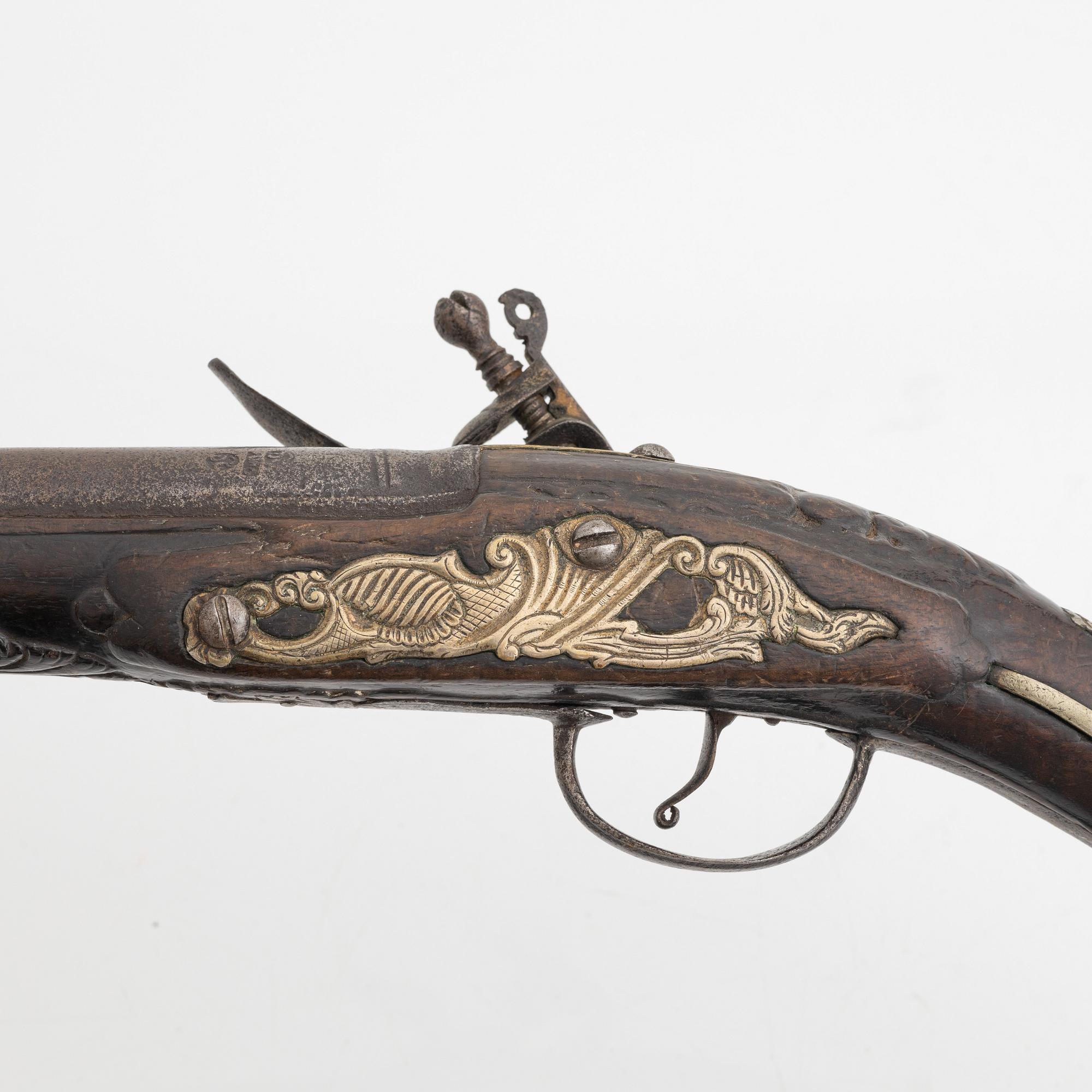 Flintlåspistol, 1700-tal.