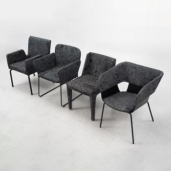Claesson Koivisto Rune, 11 chairs and armchairs, various models, upholstered in the fabric "Metropolis", from the 2000s.