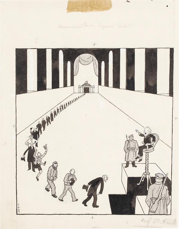 THOMAS THEODOR HEINE, Tuschteckning, signerad.