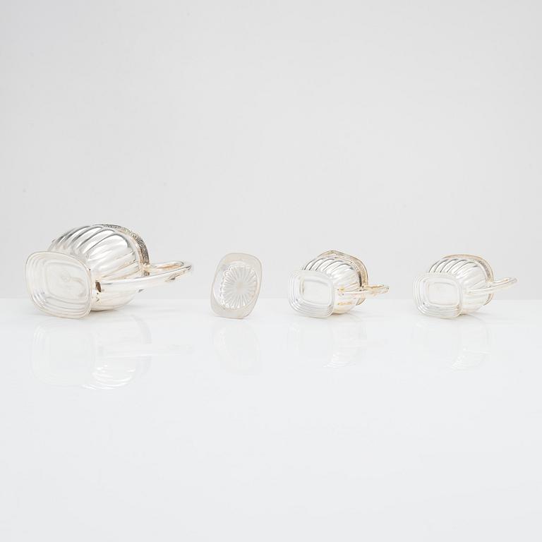 Kaffeservis, 3 delar, silver, Kultakeskus, Tavastehus 1993-95.