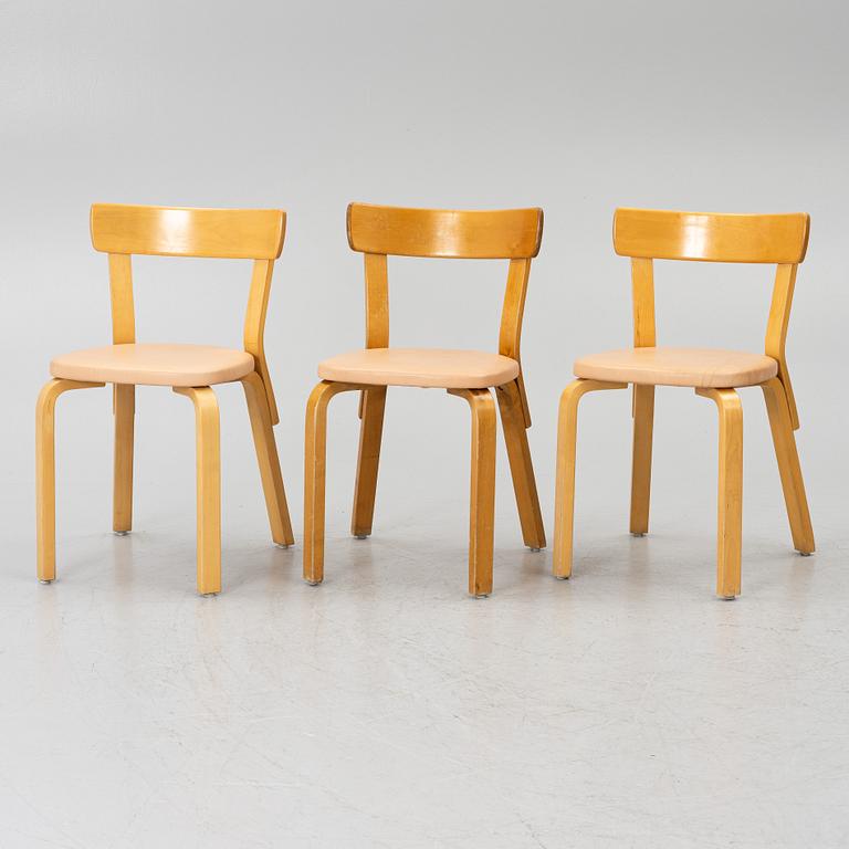 Alvar Aalto, a set of six chairs model 69, Artek, Finland, second half of the 20th century.