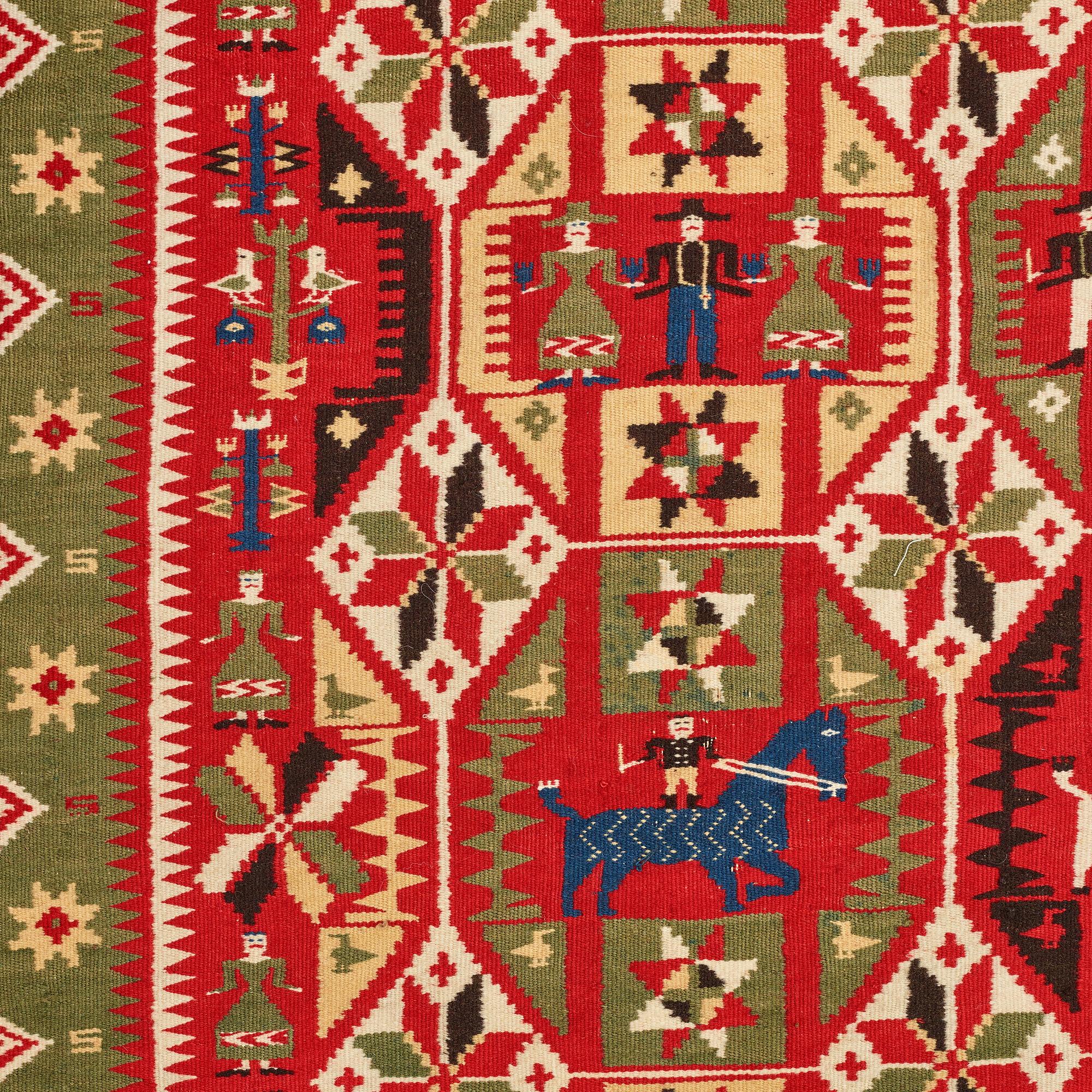 A BED COVER, flat weave, ca 183 x 134,5 cm, Scania  (Skåne) 1853.