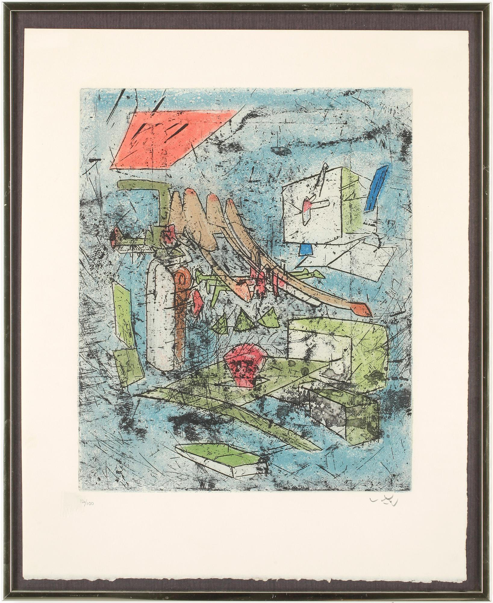 ROBERTO MATTA, färgetsning, sign o numr 12/100.