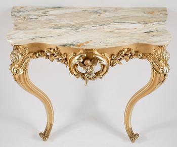 SPEGEL med KONSOLBORD, nyrokoko, sent 1800-tal.