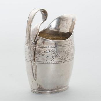 GRÄDDKANNA, Johan Samuel Gottfrid Lange, Växjö 1814, silver, totalt vikt ca 160 g.