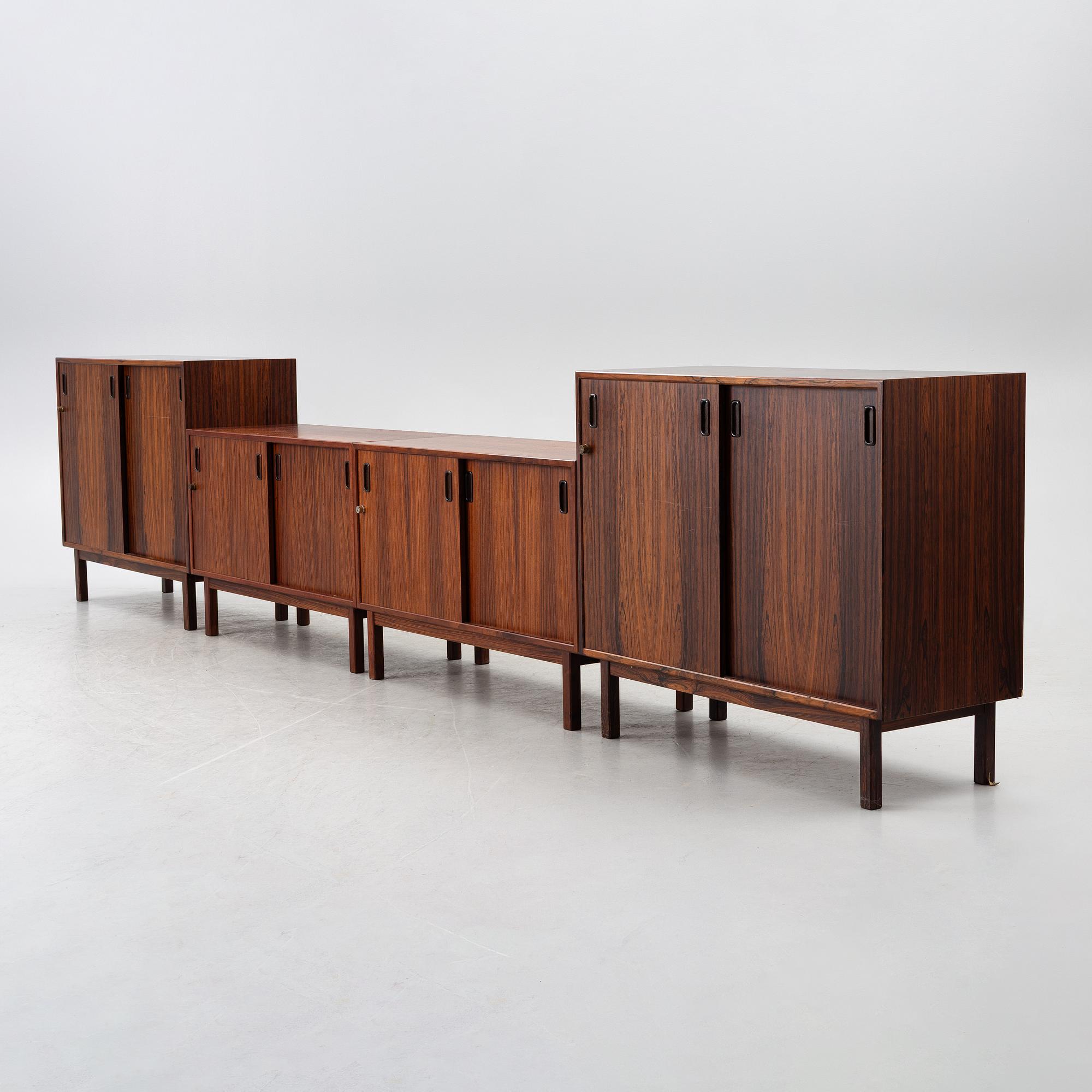 Four cabinets, Scandinavia, 1970s.