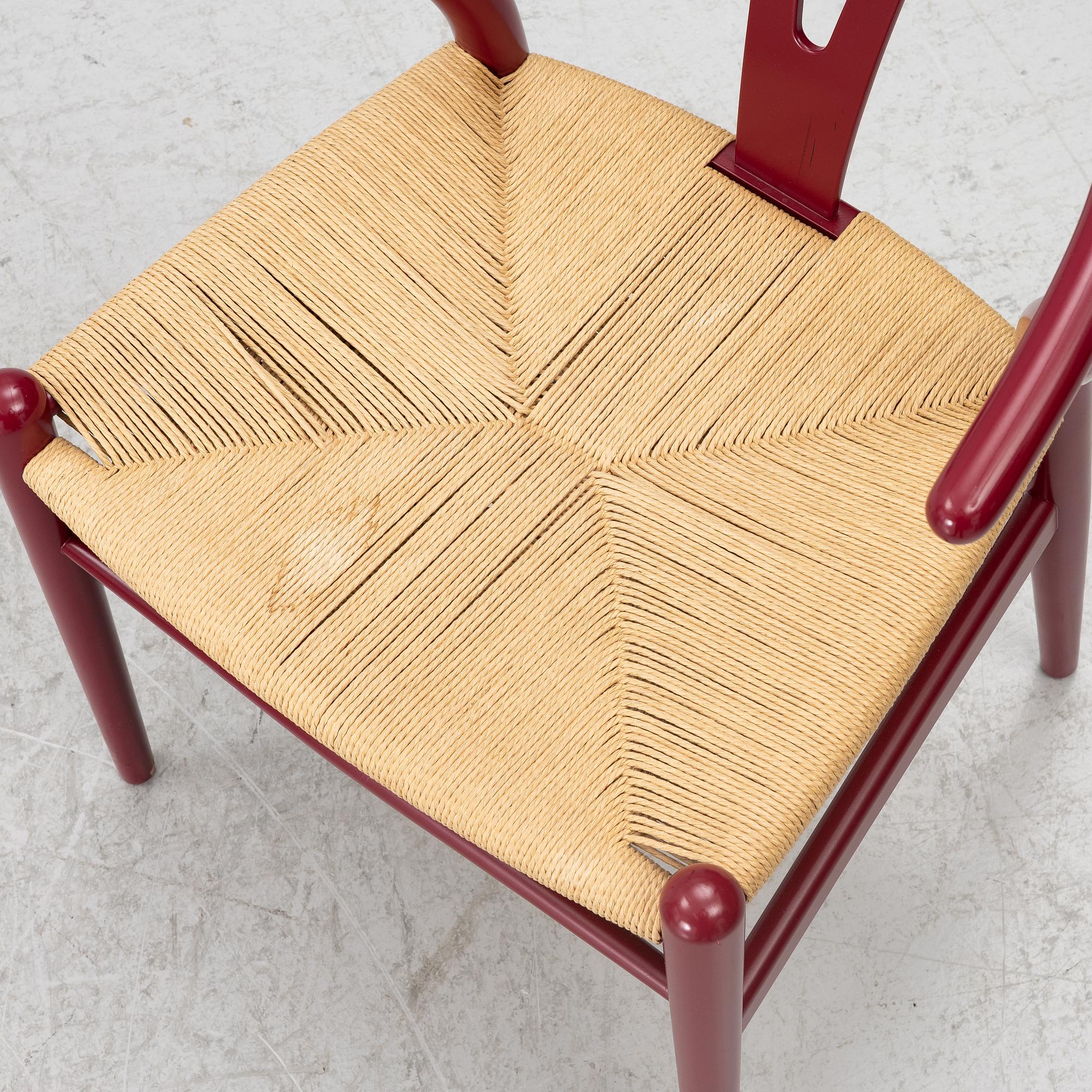 Hans J. Wegner, three  model CH-24/"Wishbone Chair", Carl Hansen & Son, Denmark.