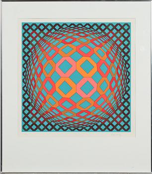 Victor Vasarely · VICTOR VASARELY, färglitografi, signerad och numrerad 153/250.
