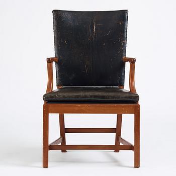Josef Frank, a mahogany and black leather chair, Svenskt Tenn Sweden 1930-40s, model 635. Alva & Gunnar Myrdal Collection.