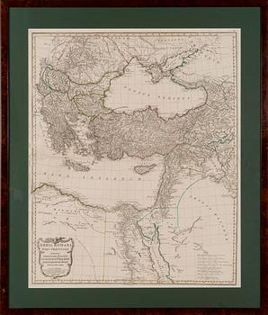 KARTA, Orbis Romani Pars Orientalis 1782, kopparstick, J.B.B. D'Anville.