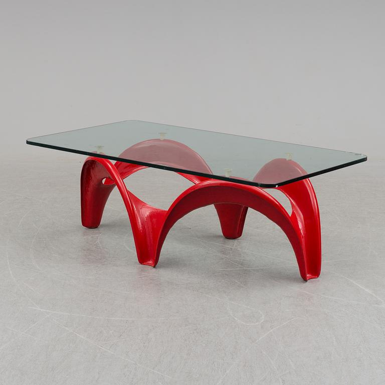 AAGE EGERIIS, a sofa table and three lounge chairs, France & son, Denmark.