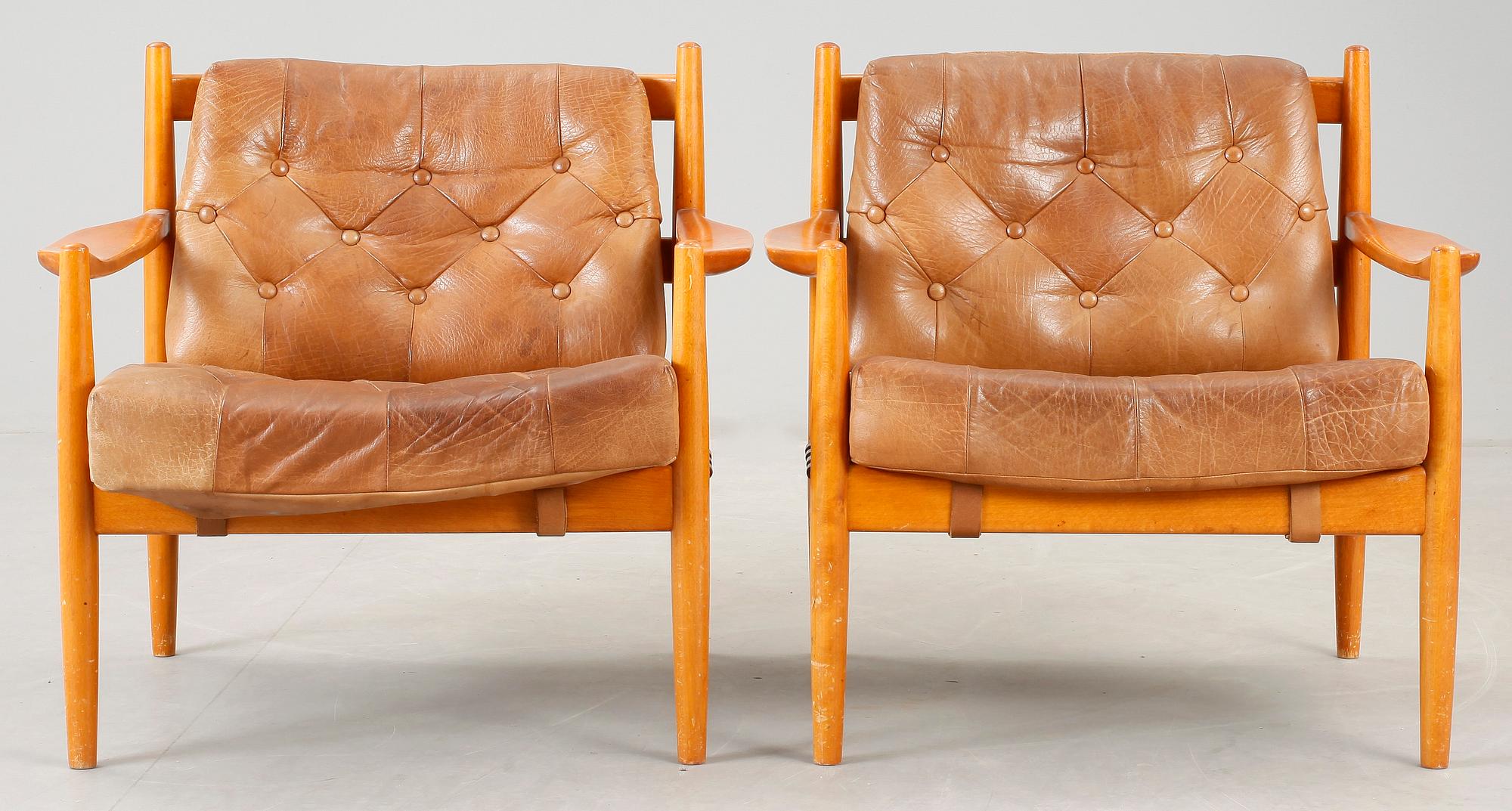 FÅTÖLJER, ett par, "Läckö", OPE, Ingemar Thillmark, 1960-tal.