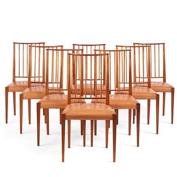 169. Josef Frank, a set of eight chairs model "970", Firma Svenskt Tenn, Sweden mid-20th century.