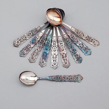 MOCKASKEDAR, 10 st, silver, GAB, 1970-tal. Vikt ca 127 gram.