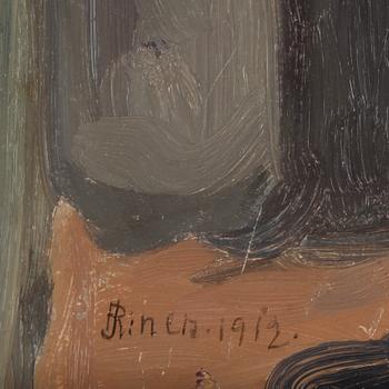 JUHO RISSANEN, olja på pannå, sign o dat 1912.