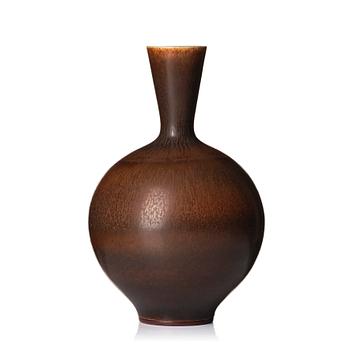 Berndt Friberg, a brown rabbit's fur stoneware vase, Gustavsberg studio, Sweden 1969.