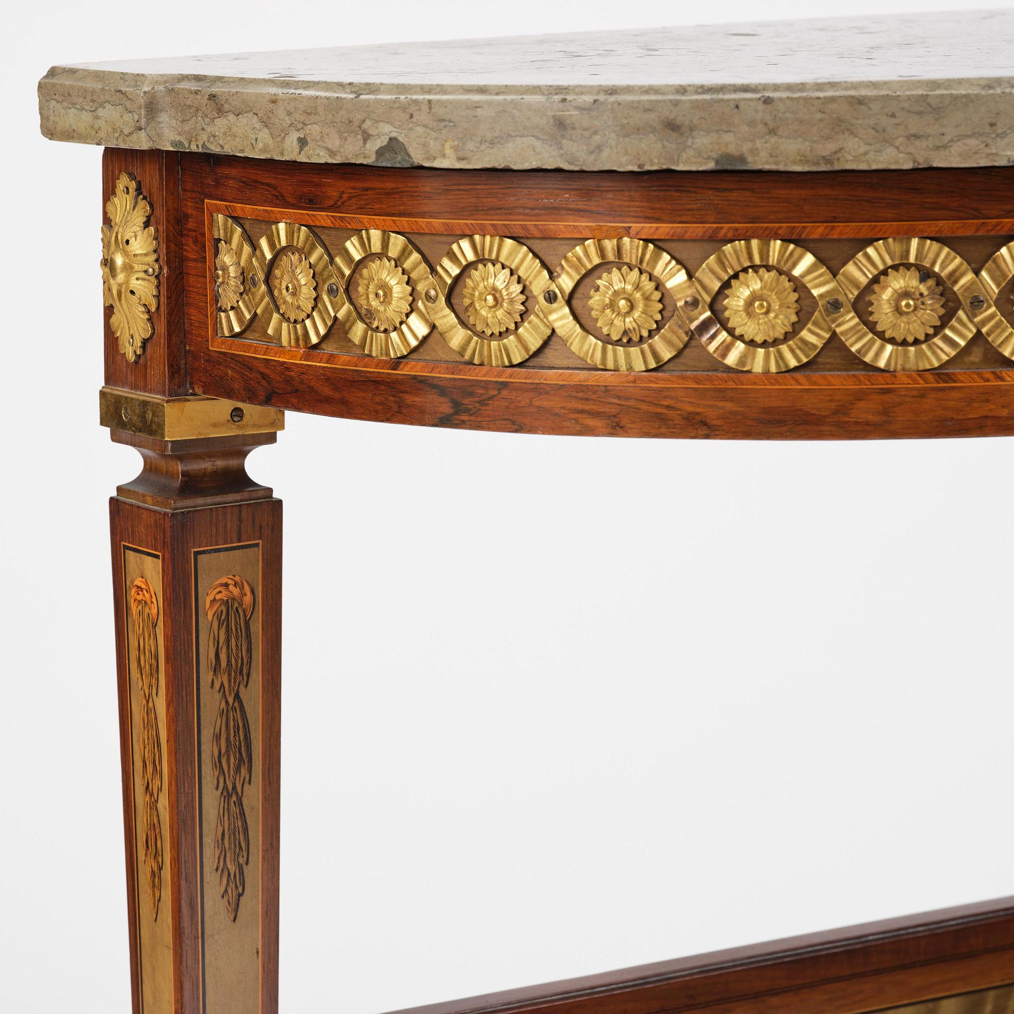 Konsolbord, utfört i Georg Haupts art, omkring år 1900, Gustaviansk stil.