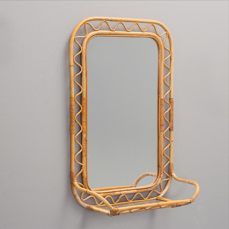 SPEGEL, bambu och rotting, möjligen Svenskt Tenn. 1900-talets mitt.