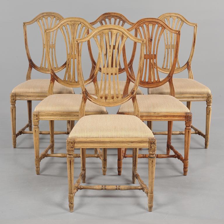 STOLAR, 6 st, gustavianska, omkring 1800.