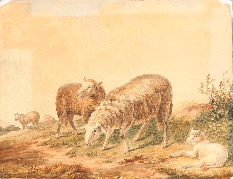 FILIPPO PALIZZI. Akvarell. Sign Palizzi.