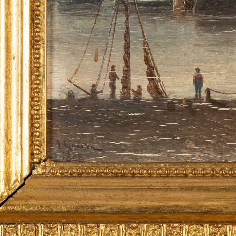 Oil on panel, signed and dated A Lindsten 1888.