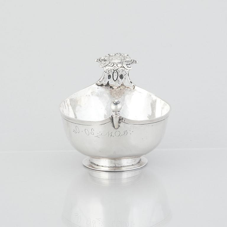 A Swedish 18th century silver brandy-bowl.