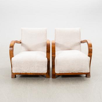 Armchairs, a pair, Art Deco, first half of the 20th century.