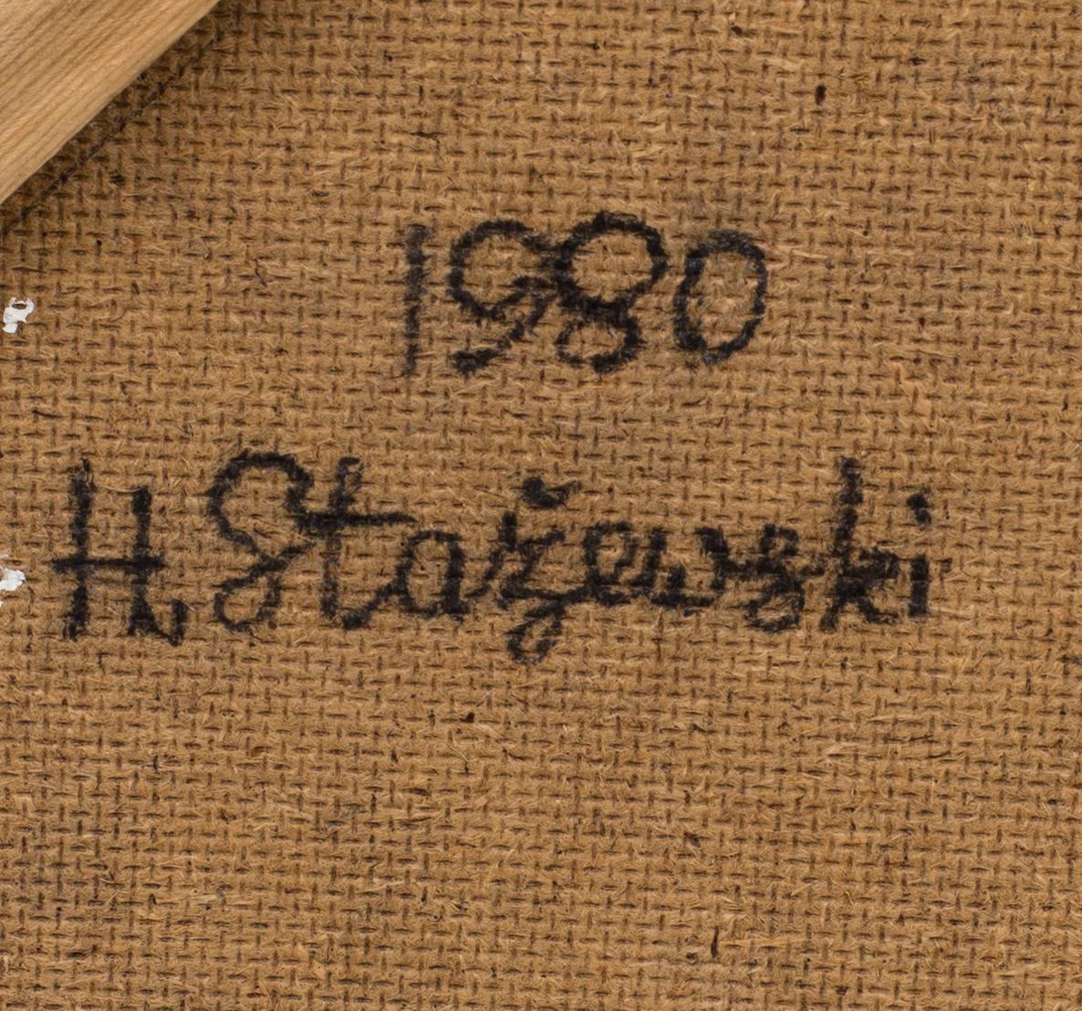 HENRYK STAZEWSKI, akryl på pannå,  a tergo signerad o daterad 1980.