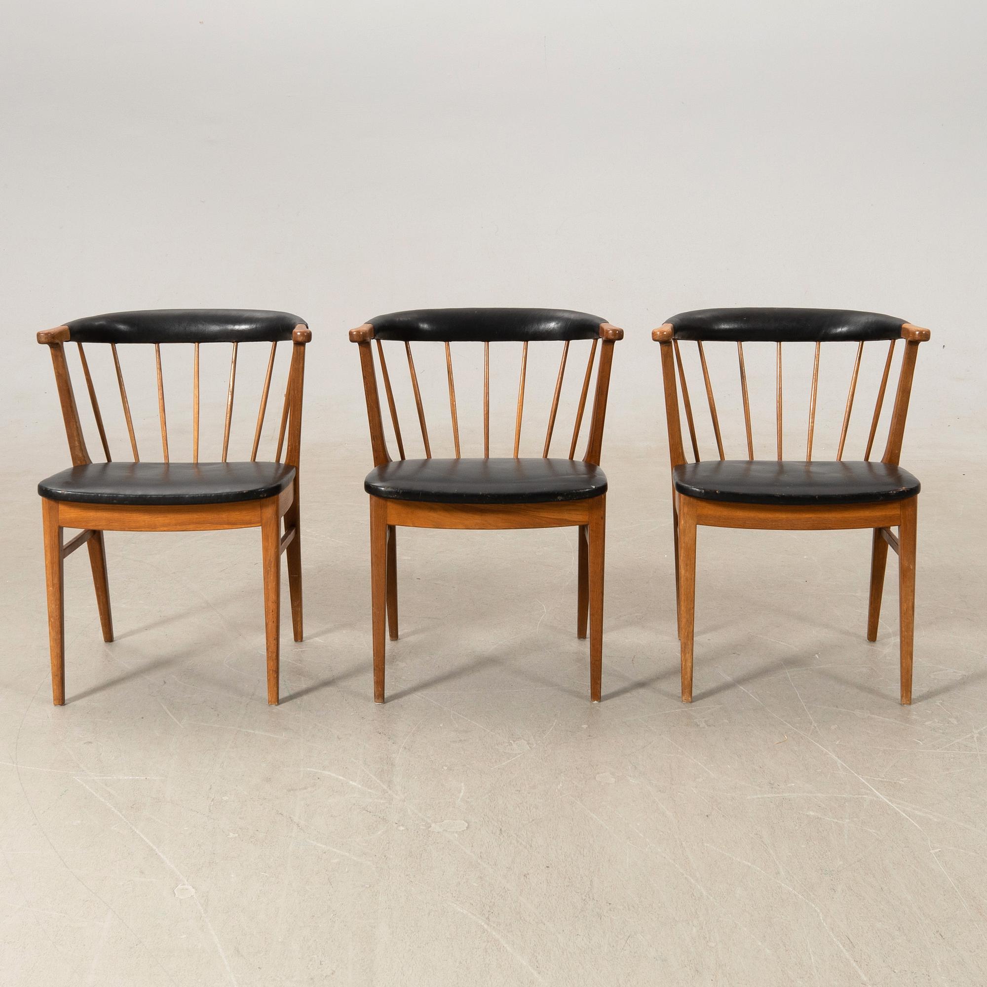 Armchairs 3 pcs, Bodafors Furniture Factory 1950s.