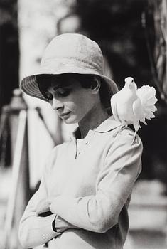 Terry O'Neill, 'Audrey Hepburn with Dove, St Tropez 1967'.