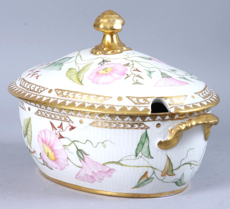 SOPPTERRIN, porslin, "Flora Danica", Kongl Dansk.