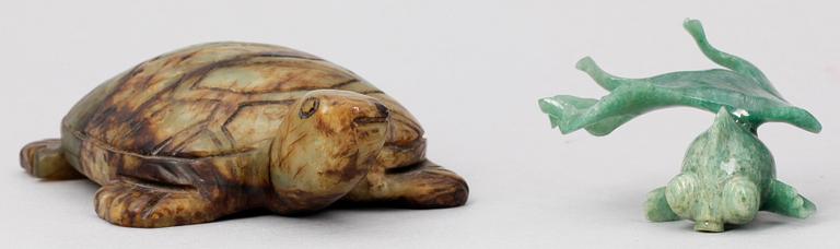 FIGURINER, 2 st, sten, Kina, 1900-tal.