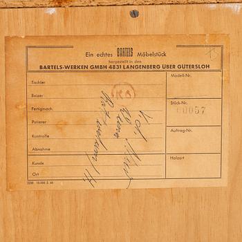 SIDEBOARD, Bartels Möbelstück, Tyskland,1960-tal,  etikettmärkt. Cites-intyg medföljer.