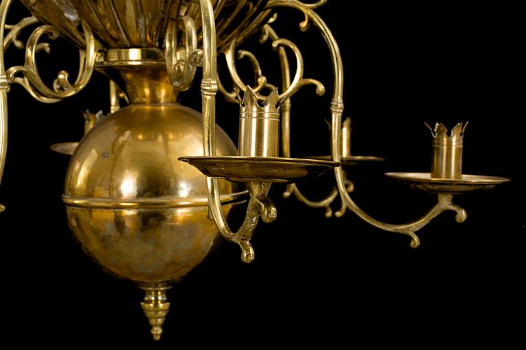 TAKLAMPA, firma Lars Holmström Arvika, 1900-talets första hälft, mässing.