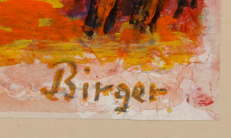 BIRGER LUNDQUIST, blandteknik, signerad.