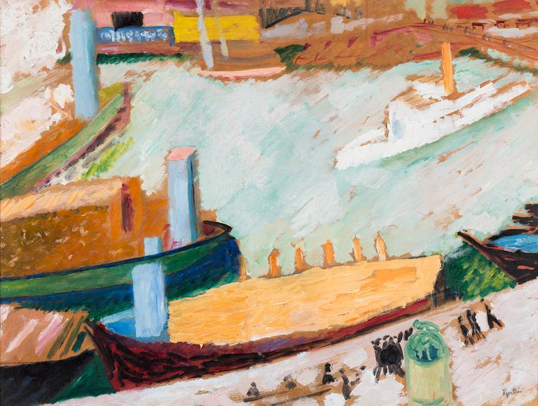 Sigrid Hjertén, Kornhamnstorg, Street scene from Stockholm.