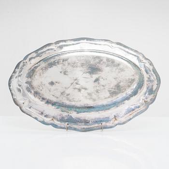 A Jezler silver platter, Switzerland mid-20th century.