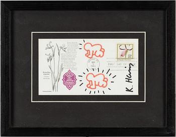 Keith Haring, Postcard "First Day of Issue".