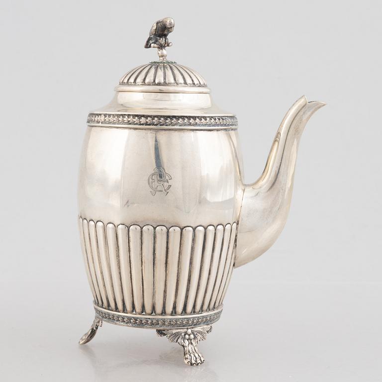 Coffee pot, silver, Empire style, CG Hallberg Stockholm, 1932.