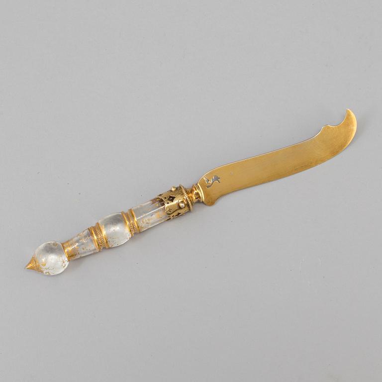 A SILVER GILT LETTER OPENER, circa year 1900.